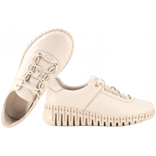 RAVINI 123 005 PÓŁBUTY SKÓRZANE DAMSKIE NA PLATFORMIE beżowe