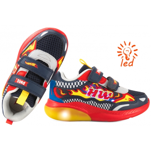 PRIMIGI 1490611 ŚWIECĄCE SPORTOWE CHŁOPIĘCE SNEAKERSY PU RZEPY Hot Wheels