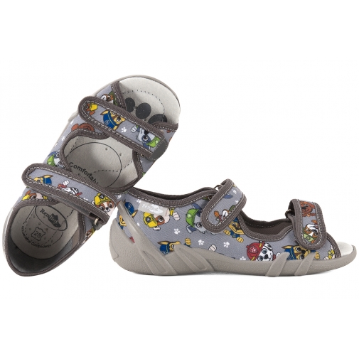 RENBUT 33-378 SANDAŁKI DOMOWE TEKSTYLNE CHŁOPIĘCE KAPCIE PAPCIE RZEPY