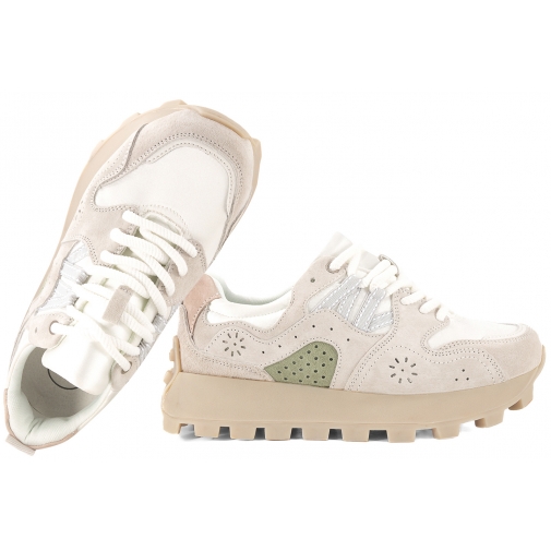 FILIPPO DP7560 PÓŁBUTY DAMSKIE ZAMSZOWE SNEAKERSY NA PLATFORMIE SKÓRZANE