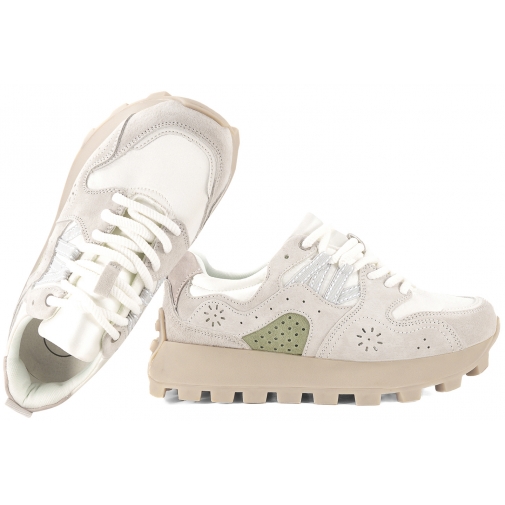 FILIPPO DP7560 PÓŁBUTY DAMSKIE ZAMSZOWE SNEAKERSY NA PLATFORMIE SKÓRZANE