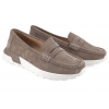 FILIPPO DP7528 MOKASYNY DAMSKIE NA PLATFORMIE PÓŁBUTY ZAMSZOWE SKÓRA taupe