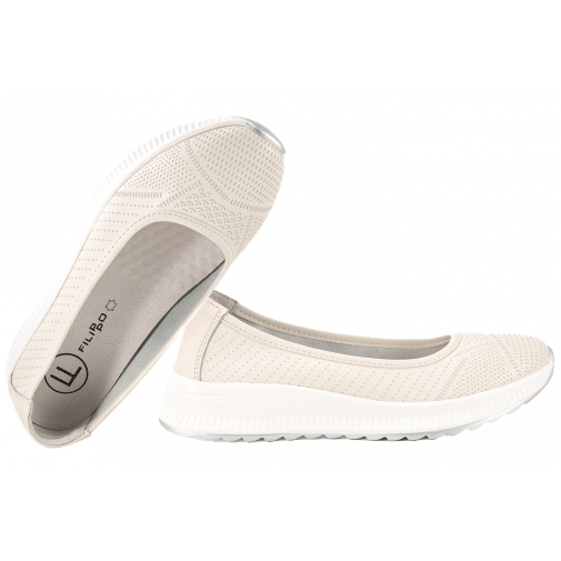 FILIPPO DP7621 SKÓRZANE BALERINY SPORTOWE DAMSKIE PÓŁBUTY NA PLATFORMIE beżowe