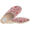 ADANEX 30175 TEKSTYLNE DOMOWE DAMSKIE KAPCIE PAPCIE KLAPKI BIO PU kwiatki