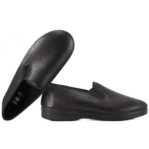 ADANEX 30207 TEKSTYLNE MĘSKIE PEŁNE KAPCIE BAMBOSZE TENISÓWKI BIO PU czarne