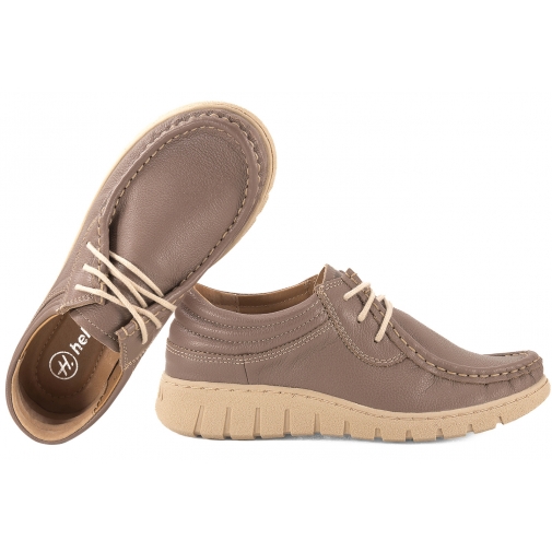 HELIOS 629S SKÓRZANE PÓŁBUTY DAMSKIE SZNUROWANE khaki