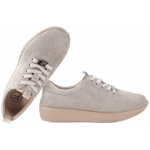 FILIPPO DP7571 AŻUROWE SKÓRZANE PÓŁBUTY DAMSKIE SPORTOWE ZAMSZOWE