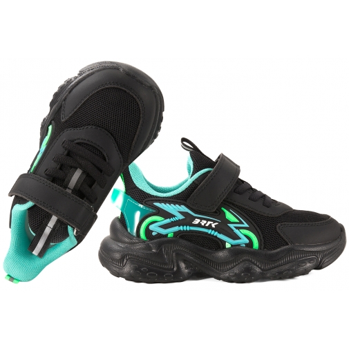 BARTEK 8702217 PÓŁBUTY SPORTOWE CHŁOPIĘCE SNEAKERSY RZEP PU czarne