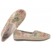 FILIPPO DP031 PÓŁBUTY DAMSKIE MOKASYNY WSUWKI SKÓRZANE beż kwiaty