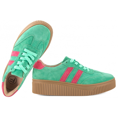 FILIPPO DP6776 PÓŁBUTY DAMSKIE SNEAKERSY NA PLATFORMIE SKÓRZANE zielone