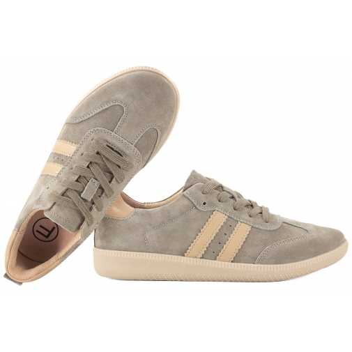 FILIPPO DP7508 SKÓRZANE PÓŁBUTY DAMSKIE SPORTOWE SNEAKERSY ZAMSZOWE khaki