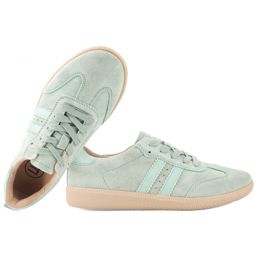 FILIPPO DP7508 SKÓRZANE PÓŁBUTY DAMSKIE SPORTOWE SNEAKERSY ZAMSZOWE miętowe