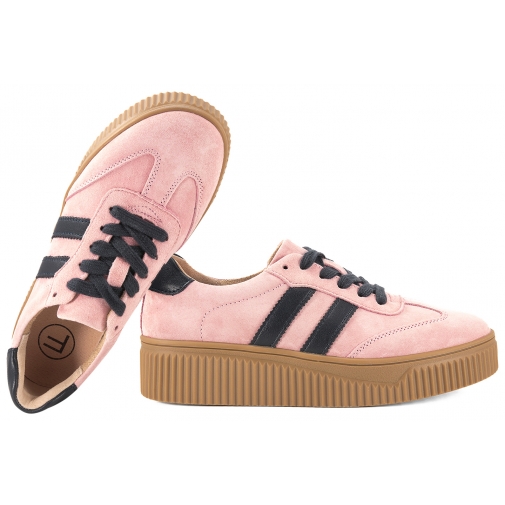 FILIPPO DP6776 PÓŁBUTY DAMSKIE SNEAKERSY NA PLATFORMIE SKÓRZANE różowe