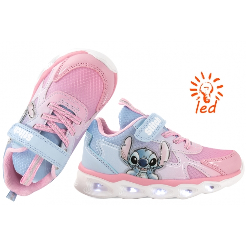 BARTEK 8703815 ŚWIECĄCE SPORTOWE DZIEWCZĘCE SNEAKERSY RZEPY Stitch