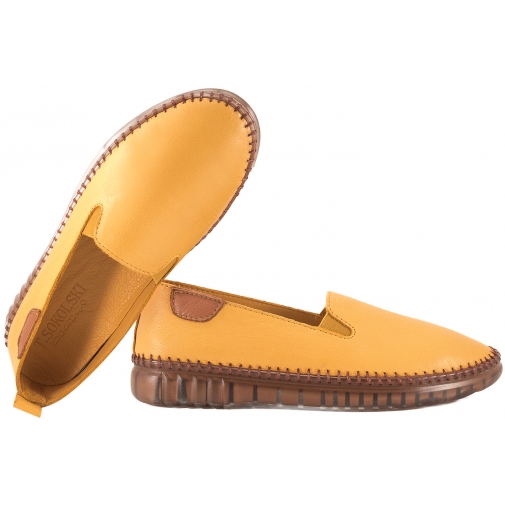 T.SOKOLSKI OG410 MOKASYNY PÓŁBUTY SKÓRZANE DAMSKIE WSUWKI musztardowe