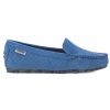 POTOCKI 26-09301 AŻUROWE MOKASYNY DAMSKIE PÓŁBUTY ZAMSZOWE niebieskie