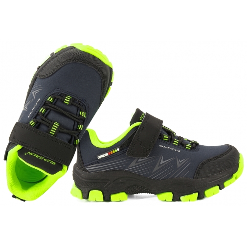 SUPERUN 7041 SOFTSHELL BUTY SPORTOWE TREKKINGOWE DZIECIĘCE granatowe