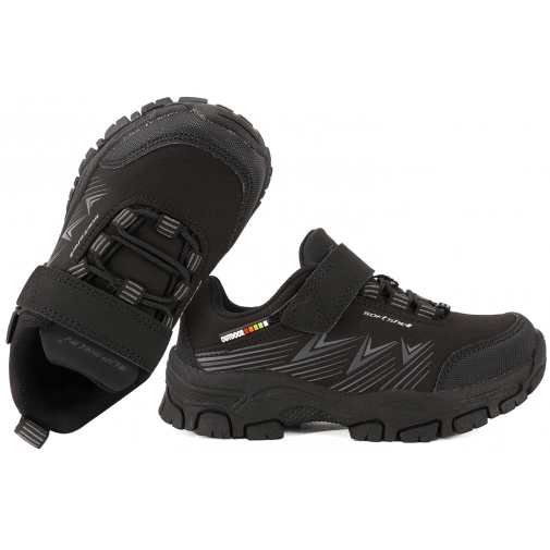 SUPERUN 7041 SOFTSHELL BUTY SPORTOWE TREKKINGOWE DZIECIĘCE czarne