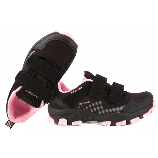 SUPERUN 7031 SOFTSHELL BUTY SPORTOWE TREKKINGOWE DZIEWCZĘCE czarny/różowy