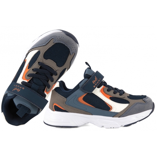 EMEL E4232L BUTY SPORTOWE CHŁOPIĘCE SNEAKERSY PÓŁBUTY PU RZEPY