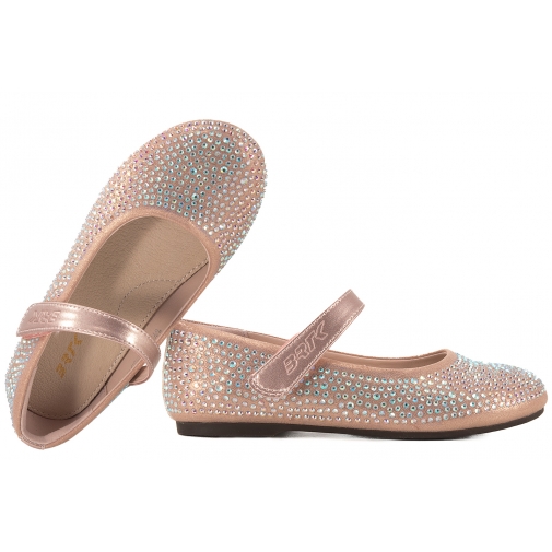 BARTEK 8301915 BALERINKI DZIEWCZĘCE PÓŁBUTY Z KRYSZTAŁKAMI różowe