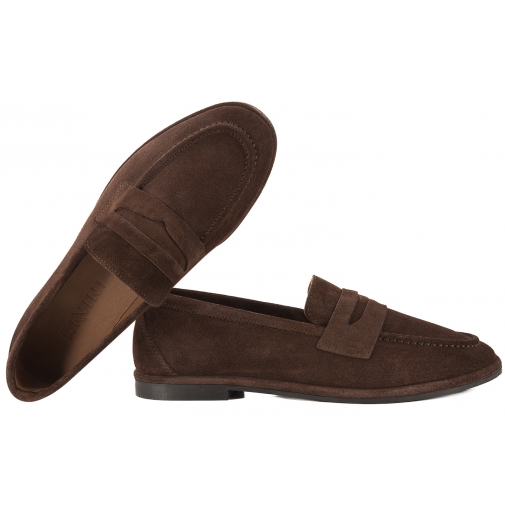 RAVINI 060 10050 MOKASYNY ZAMSZOWE PÓŁBUTY SKÓRZANE LORDSY ciemny brąz