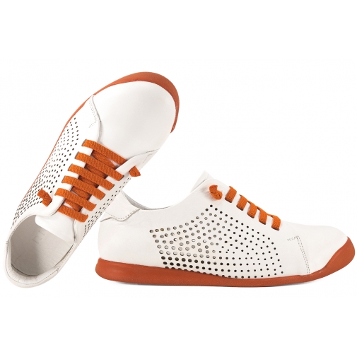 RAVINI 1602 AŻUROWE PÓŁBUTY SKÓRZANE DAMSKIE białe