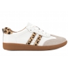 FILIPPO DP7508 SKÓRZANE PÓŁBUTY DAMSKIE SPORTOWE SNEAKERSY biały/panterka