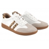 FILIPPO DP7508 SKÓRZANE PÓŁBUTY DAMSKIE SPORTOWE SNEAKERSY biały/panterka