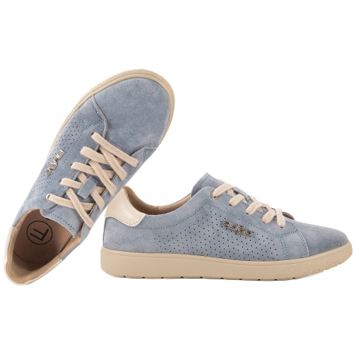 FILIPPO DP6738 AŻUROWE PÓŁBUTY DAMSKIE SNEAKERSY SKÓRZANE ZAMSZOWE niebieskie