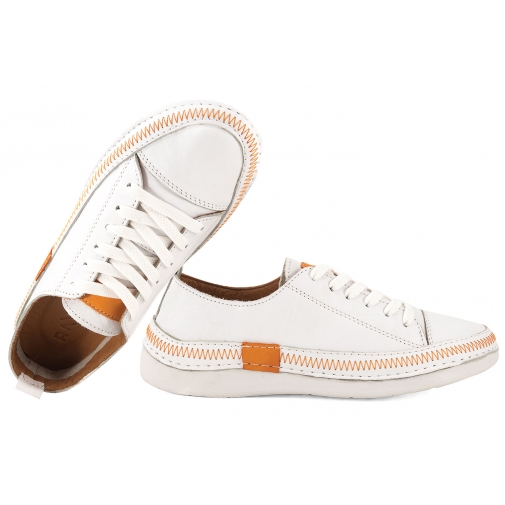 RAVINI 26300 PÓŁBUTY TRAMPKI SKÓRZANE DAMSKIE białe