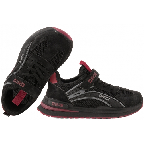 BIG STAR TT374152 BUTY SPORTOWE CHŁOPIĘCE SNEAKERSY RZEPY czarne