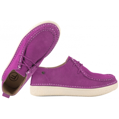 FILIPPO DP7604 PÓŁBUTY  SKÓRZANE MOKASYNY SZNUROWANE ZAMSZOWE fuksja