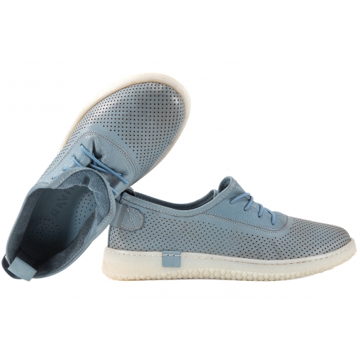 RAVINI 2020-1 AŻUROWE PÓŁBUTY SKÓRZANE DAMSKIE niebieskie