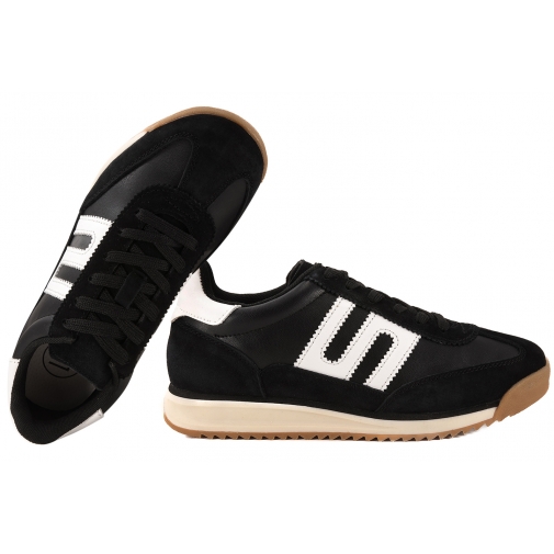FILIPPO DP7686 SKÓRZANE PÓŁBUTY DAMSKIE SPORTOWE SNEAKERSY czarne