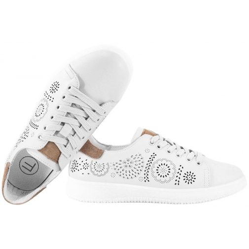 FILIPPO DP7681 PÓŁBUTY AŻUROWE DAMSKIE SNEAKERSY SKÓRZANE białe
