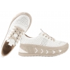 FILIPPO DP7804 AŻUROWE PÓŁBUTY DAMSKIE SNEAKERSY NA PLATFORMIE SKÓRZANE białe