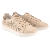 FILIPPO DP7681 PÓŁBUTY AŻUROWE DAMSKIE SNEAKERSY SKÓRZANE beżowe