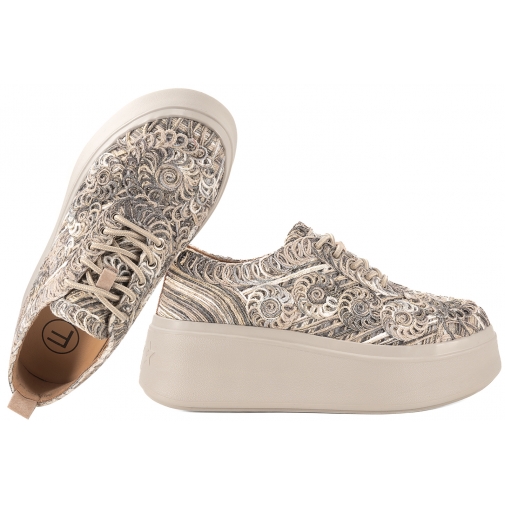 FILIPPO DP7799 AŻUROWE TEKSTYLNE PÓŁBUTY DAMSKIE SNEAKERSY NA PLATFORMIE