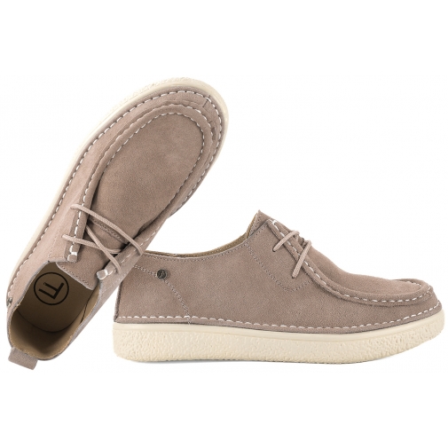 FILIPPO DP7604 PÓŁBUTY  SKÓRZANE MOKASYNY SZNUROWANE ZAMSZOWE beżowy