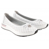 FILIPPO DP6718 AŻUROWE BALERINY SPORTOWE DAMSKIE PÓŁBUTY NA PLATFORMIE SKÓRA białe