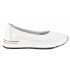FILIPPO DP6719 AŻUROWE BALERINY SPORTOWE DAMSKIE PÓŁBUTY NA PLATFORMIE SKÓRA białe