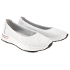FILIPPO DP6719 AŻUROWE BALERINY SPORTOWE DAMSKIE PÓŁBUTY NA PLATFORMIE SKÓRA białe