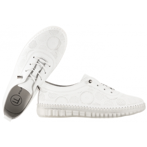 FILIPPO DP7810 AŻUROWE SKÓRZANE PÓŁBUTY DAMSKIE CASUAL białe