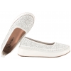 FILIPPO DP7530 AŻUROWE BALERINY SKÓRZANE DAMSKIE PÓŁBUTY NA PLATFORMIE białe