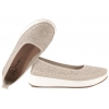 FILIPPO DP7530 AŻUROWE BALERINY SKÓRZANE DAMSKIE PÓŁBUTY NA PLATFORMIE beżowe