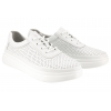 FILIPPO DP6753 AŻUROWE PÓŁBUTY DAMSKIE SNEAKERSY SKÓRZANE NA PLATFORMIE PU białe