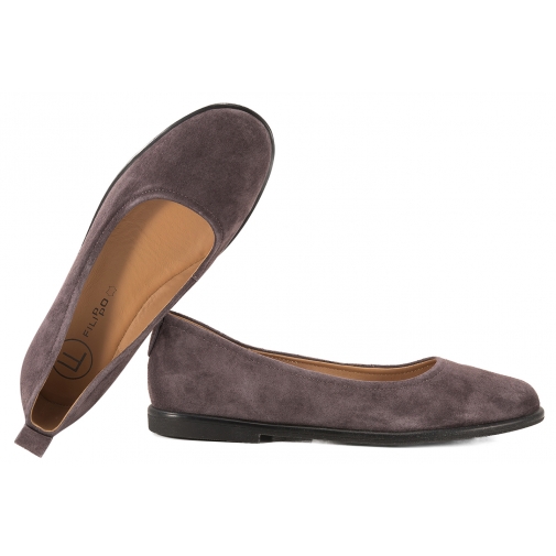 FILIPPO DP7741 BALERINY SKÓRZANE DAMSKIE PÓŁBUTY ZAMSZOWE brązowe