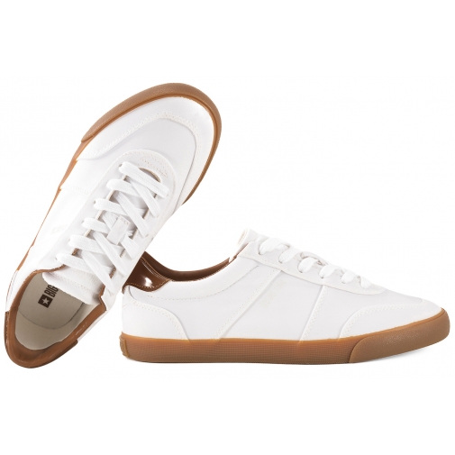 BIG STAR TT274366 BUTY SPORTOWE DAMSKIE PÓŁTRAMPKI TENISÓWKI TEKSTYLNE białe
