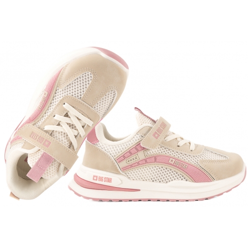 BIG STAR TT374151 BUTY SPORTOWE DZIEWCZĘCE SNEAKERSY RZEPY beżowe